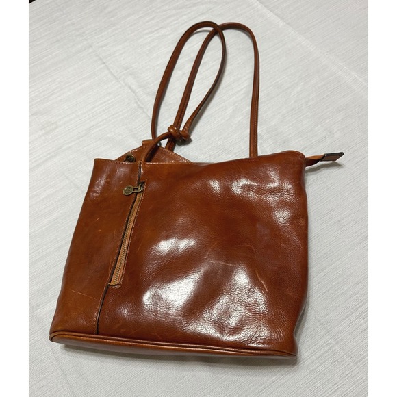 Italyleatherit Italian Made Leather Convertible Backpack Shoulder Bag - Picture 8 of 16